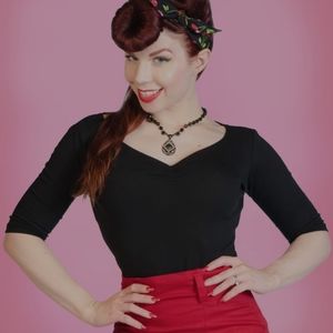 Heart of Haute Knit Terri Top in Black Size M